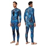 Seaskin Spearfishing Wetsuit for Mens, 1.5mm Neoprene Camo Full Body Diving Suits for Snorkeling Swimming (3mm, Large)