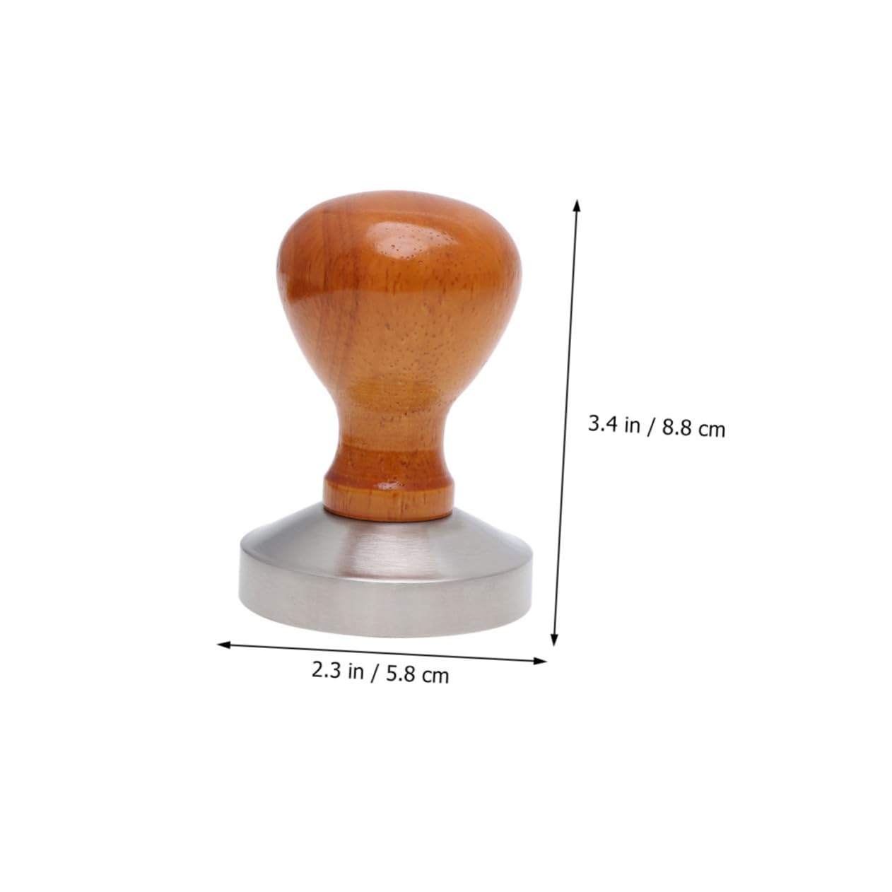 Ciieeo Stainless Tamper with Wooden Handle Ergonomic Espresso Powder Pressing Hammer Tool for Home Cafe Restaurant Use Food Grade