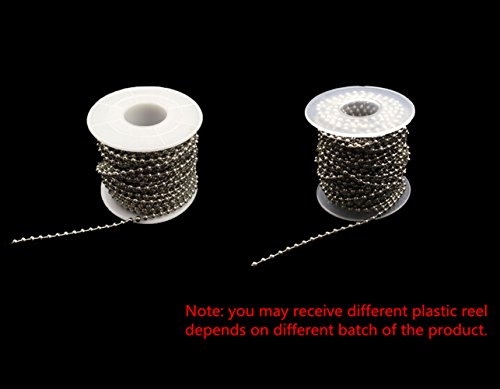 Hyamass 10 Yards 3.2Mm Diameter Stainless Steel Beaded Pull Chain Extension Ceiling Light Fan Chain With 30 Matching Connectors, Rolled Packing #TOP4