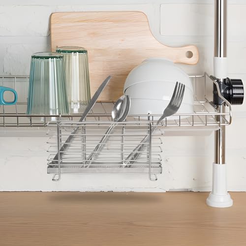 Iwntwy 3 DIVIDED COMPARTMENTS UTENSIL HOLDER Utensil Holder, Stainless Steel Utensil Drying Rack thumb #5
