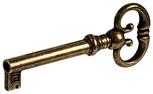 Gedotec Clé de rechange pour serrure de meuble, clé à barre, clé à barre, armoire - H2137 | 68 mm | Laiton moulé sous pression bruni | 1 pièce - Clé de meuble en laiton antique pour tiroir Cover