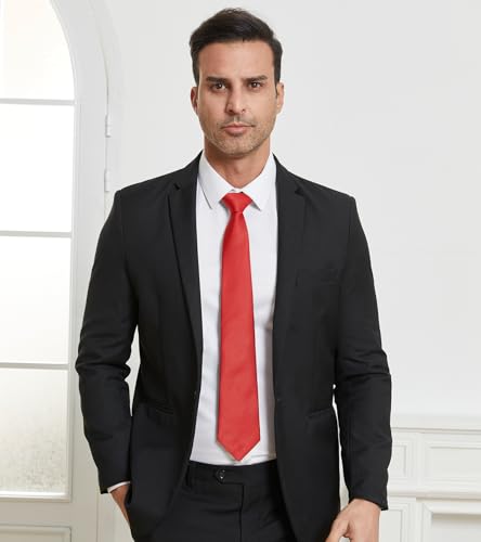Image of DecTwig Men's Ties Solid Color Formal Neckties 3.15 inch (8CM) Black Ties For Men