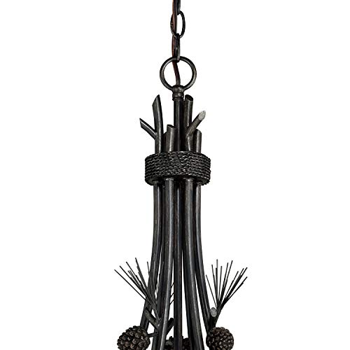 Vaxcel Sierra 6 Light Bronze Rustic Pinecone Chandelier #TOP1