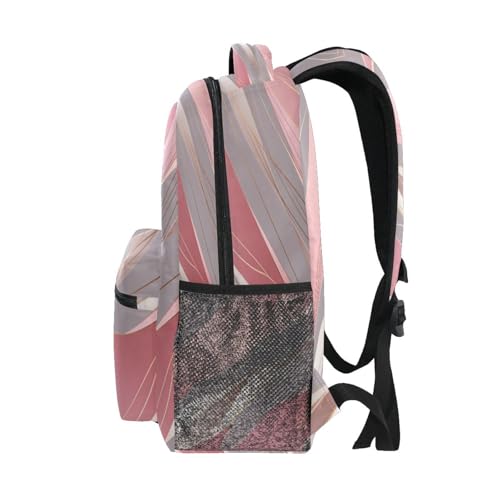 Sac à dos pour ordinateur portable or rose en texture robuste premium