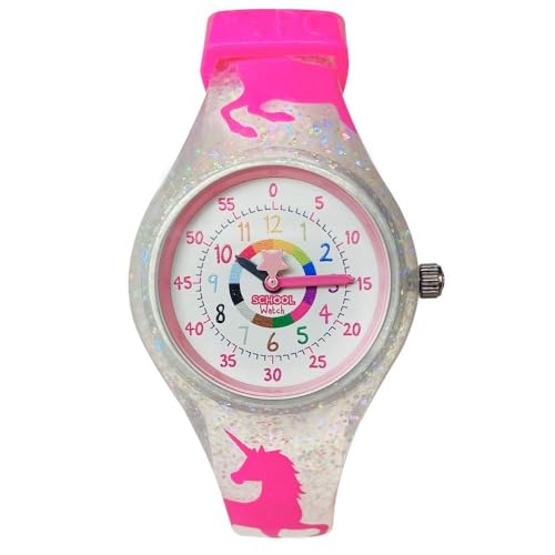 Preschool Collection Time Teacher School Watch - First Watch - Teach Your Child to Tell Time in 5 Minutes Thanks to The Most Intuitive Dial! Hypoallergenic Kids, Children, Toddler Silicone Watch
