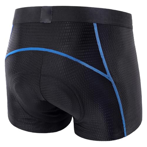 Calzas cortas ciclismo hombre HUIOP azul y amarillo miniatura 4
