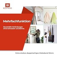 KESTKAS Doppelseitiges klebeband extra stark 12mm x 10m (Pack 2) - Extra starkes doppelseitiges Klebeband - Sofortige Befestigung auf mehreren Oberflächen - Montagekleber extra stark – Ansicht 3