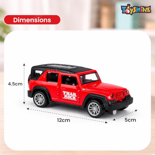 Image of Toyshine 1:32 Scale Die Cast Thaar Model Vehicle Toy Car with Pull Back Function Along with Opening Door Feature for Kids Boy Girl 3+, Red