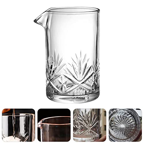 Vaso mezclador de vidrio fondo grueso PRETYZOOM con base estable 8