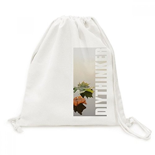 Sac a dos cordon feuilles mortes en toile premium aux finitions vegetales epurees