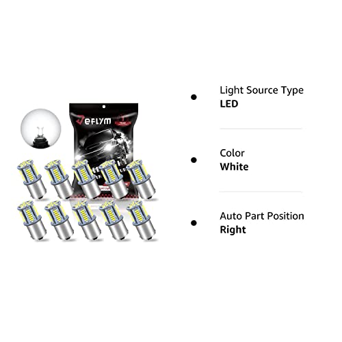 Jeflym Upgraded 1156 1141 1003 7506 Ba15S Led Bulbs White Super Bright,12 Volt Led Lights 4014 39-Smd Replacement For Rv Camper Trailer Boat Trunk Interior Exterior Light Bulbs(Pack Of 10) #TOP7