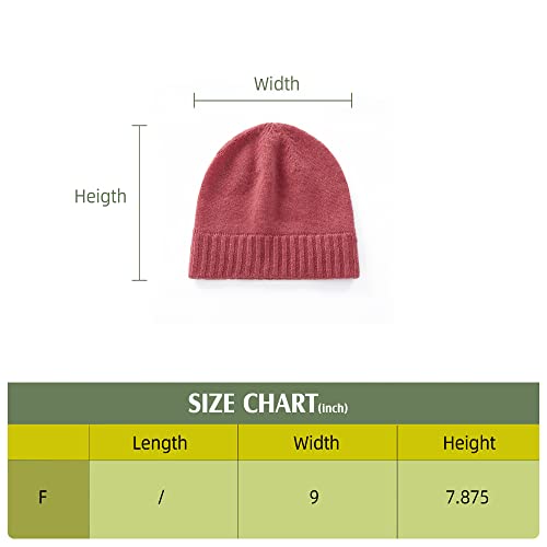 Greenmount Women's Beanie Hat 100% Cashmere Knit Soft Warm Winter Beanie For Women Ski Hats Plant Dyeing Red #TOP4