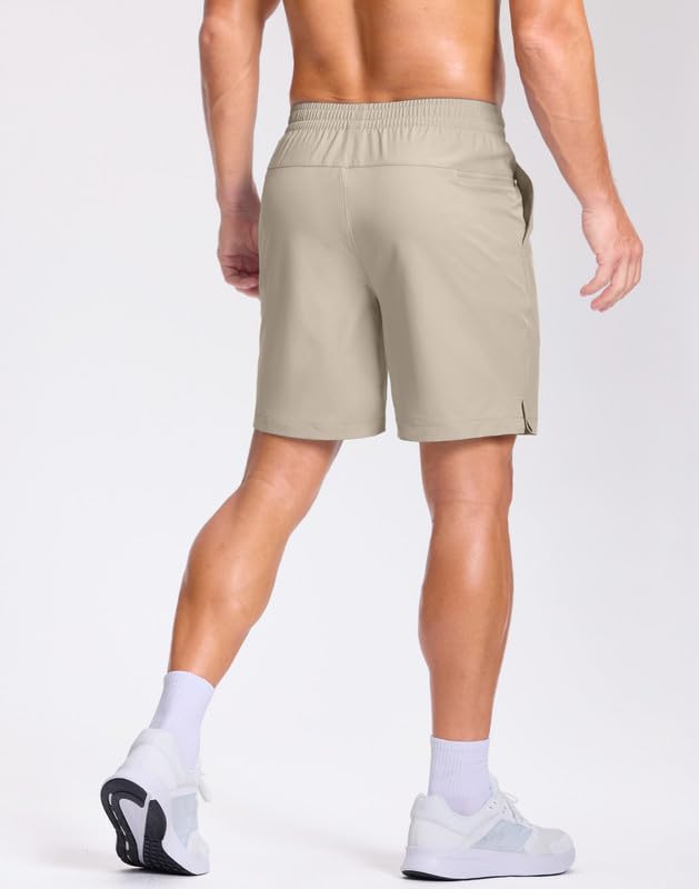 Image of GGJ Men's Lightweight Athletic Shorts with 2 Zipper Pockets 7 inch /9 inch /5 inch Gym Workout Running Quick Dry Tennis Shorts for Men