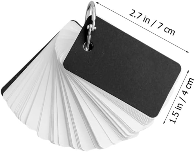 Operitacx 8pcs Blank Memo Cards Binder Simple Style Flashcards for Students Thick Blank Cards for Notes Plans and Study and Kraft