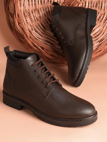 Image of Carlton London Men's Ankle Lace-Up Round Toe Comfortable Boot