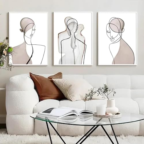 Ligne peinture huile abstraite pour sublimer l'ambiance cocooning de votre chambre à coucher
