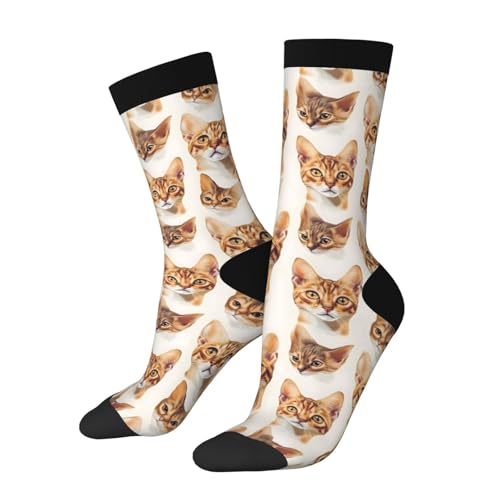 Fun-Socken Bengalkatzen Sneakersocken Unisex Trainingssocken Funny Herrensocken For Laufen Tennis Training 40Cm