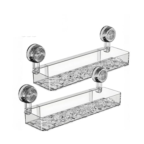 Caja almacenamiento baño ventosa para ducha limpia y ordenada 2
