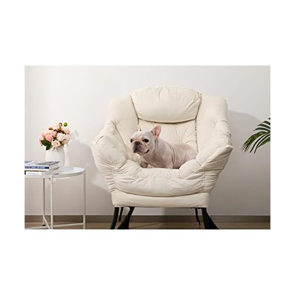 AbocoFur Modern Large Fabric Lazy Chair, Accent Contemporary Lounge Chair, Single Steel Frame Leisure Sofa Chair with Armrests and A Side Pocket - Image 6