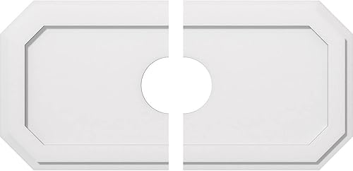 Miniatura 205 de Ekena Millwork CMP36X18ED-03000 Medallones de techo de uretano contemporáneo de PVC de grado arquitectónico Emerald 36"W x 18"H x 3"ID x 12 1/2"C x