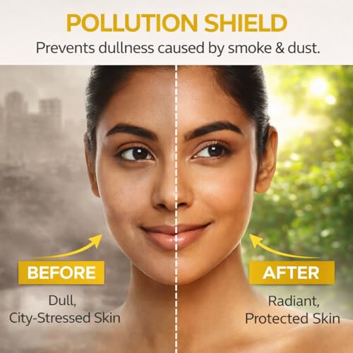 Image of NutriGlow Advanced Organics Anti-Pollution Sunscreen SPF 50 PA+++ | No White Cast | Raspberry Seed Oil + White Water Lily | Broad Spectrum UVA /UVB & Blue Light Protection | Non-Greasy, for Men & Women | 100ml
