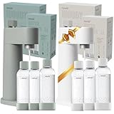 Mysoda Woody Sparkling Water Maker Christmas Gift Pack Woody Pack Includes 2 x Woody Sparkling Water Makers And 6 x 1L Carbonation Bottles in...