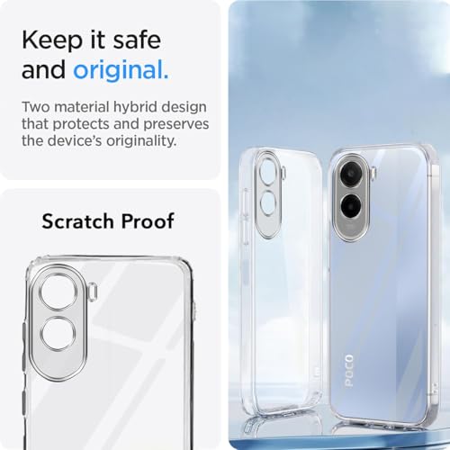 Image of Jkobi Silicone Back Cover Case for Poco C81 5G (Clear Shockproof Case with Camera Protection | Soft and Flexible | Transparent)