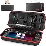ELECGO 31cm Gran Capacidad Funda para Nintendo Switch 2, Estuche Rígida Portátil Compatible con Nintendo Switch 2 y Accesorios, Funda de Viajes con 24 Ranuras para Juegos, 31*15.5*9cm, Negro
