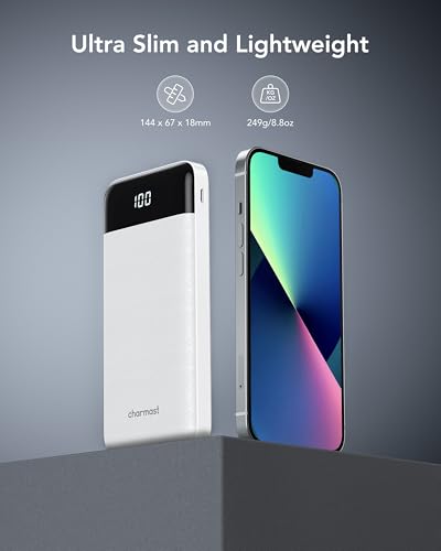 Charmast W1148 Portable Charger With Built In Cables, Portable Charger With Cords Wires Slim 10000Mah Travel Battery Pack 6 Outputs 3 Inputs 3A Fast Charging Power Bank thumb #4