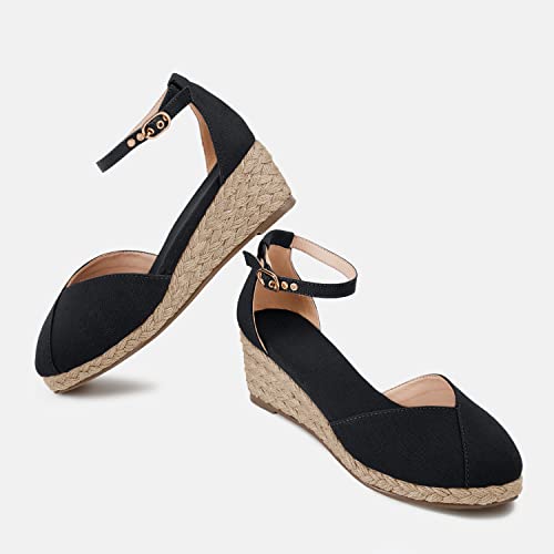 Juliet Holy Womens Espadrilles Sandals Closed Toe Platform Ankle Strap Casual Summer Wedges by Juliet Holy - Used condition - Image 8