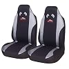 AUTOYOUTH Auto Car Front Seat Covers Bucket Seat Cover Automotive Semi-Custom Fit Sit Cover for Car Seat Accessories (Black & Gray, 2 Fronts-High Bucket)