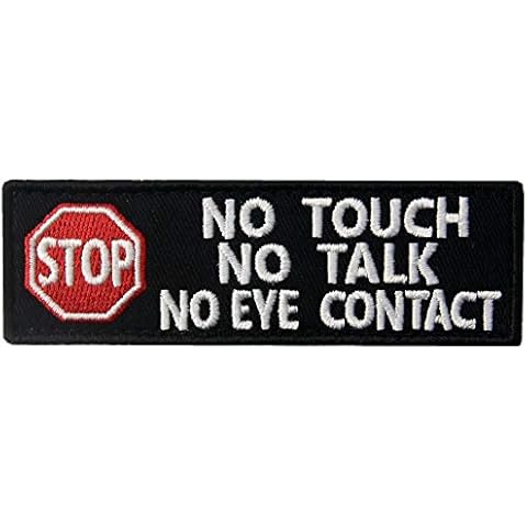 Service Dog No Touch No Talk Warning Vests/Harnesses Patch Embroidered Badge Fastener Hook & Loop Emblem Cover