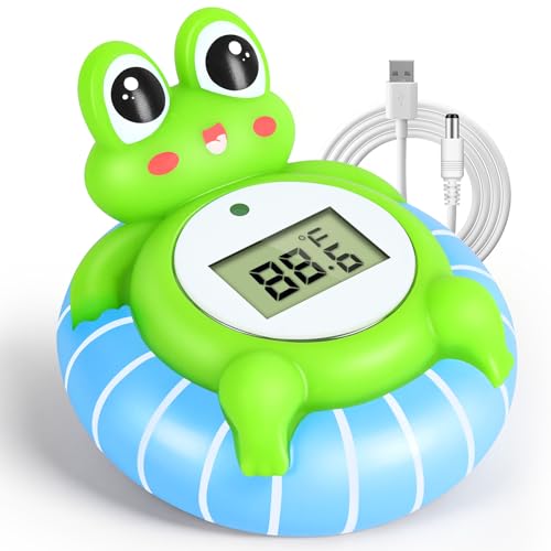 Image of Pircaath Baby Bath Thermometer - CPC Certified | IP68 Waterproof, BPA-Free for Newborn Safety | Floating Design, Temp Alarm & Backlit Display | Baby Bathtub Temperature Toy