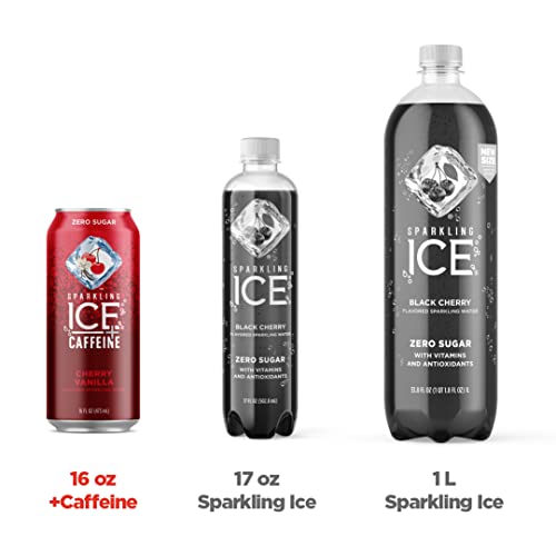 Sparkling Ice +Caffeine Cherry Vanilla Sparkling Water With Caffeine, Zero Sugar, With Antioxidants And Vitamins, Zero Sugar, 16 Fl Oz Cans (Pack Of 12) #TOP3