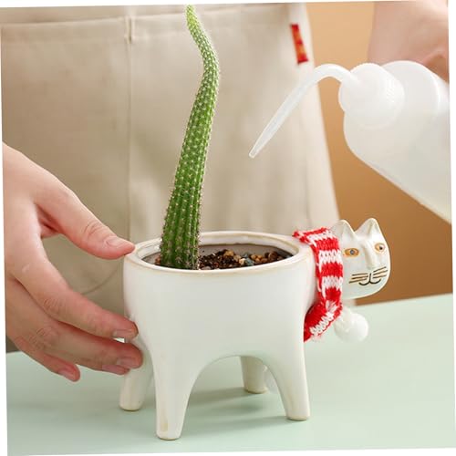Récipient de plantes succulentes chat pot de fleur en céramique table - 6