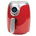 Copper Chef 2 QT Black and Copper Air Fryer - Turbo Cyclonic Airfryer With Rapid Air Technology For Less Oil-Less Cooking. Includes Recipe Book (Red)