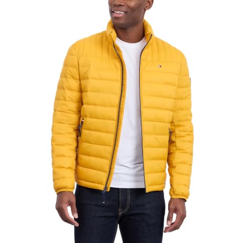 Image of Tommy Hilfiger Mens Embroidered Logo Puffer Jacket