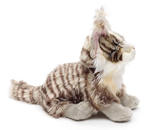 Gato de peluche Maine Coon gris sentado de 27 cm 4
