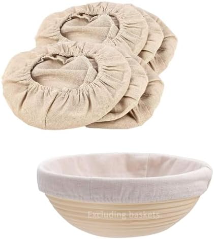 2PCS 9 Inch Bread Proofing Basket Liners - Reusable Cotton Linen Liner For Sourdough, Baking, Dough Proofing, Easy Release