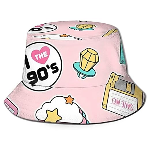 KEROTA 90-tal estetisk vuxen fiskarhatt hink hatt vikbar fiskehatt män kvinnor tonåringar-80-och-90-tecknadstil 5
