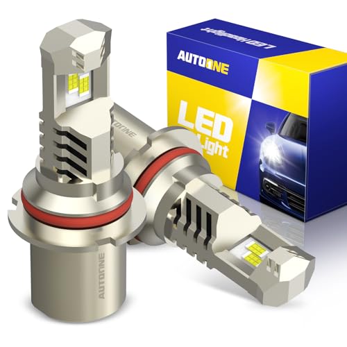 Image of AUTOONE 9007 LED Bulbs, 9XBright HB5 Light with Cooling Fan, Compact Design 99% Compatibility, IP68, Quick Installation, Pack of 2