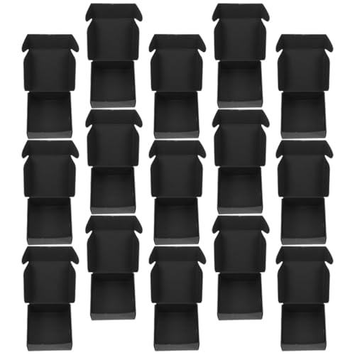 COMPUKAS Cajas de Embalaje de Envío Negras 15 Piezas, Cajas de Papel para Envolver Resistentes a Compresión, Plegables y Ahorro Espacio, Suministros de Envío para Sobres y Artículos
