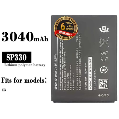 Image of SP330 Battery for Nokia C3 SP01Z01Z2249Y Model: SP330 (3040mAh) Battery with 6 Month Warranty** (C16)