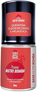 Base NutriBomba de Crescimento Fortalecedora Vitaminada 9ml Enriquecida com queratina, óleo de cravo e melaleuca - SOS Amusant Hospital das Unhas