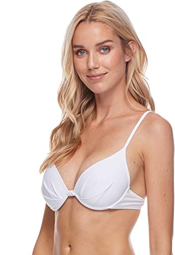Body Glove Women's Standard Greta Solid Molded Cup Push Up Underwire Bikini Top Swimsuit, Smoothies Snow, Medium #TOP22