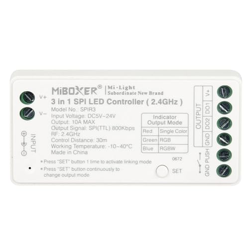 LGIDTECH SPIR3 Pixel LED-Controller,Kompatibel mit WS2811 WS2812 LED Streifen Licht und so weiter