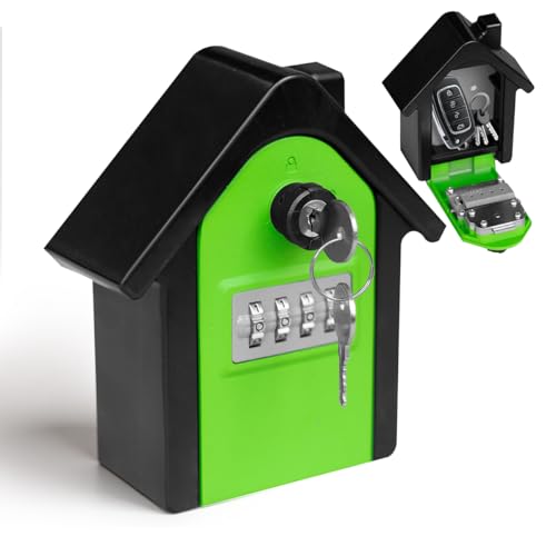 Key Lock Box with Combination lock & Key lock, Portable