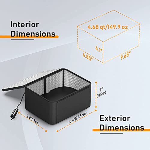 Byqiye Personal Portable Oven Food Warmer 12V Mini Oven Electric Heated Launch Box Food Warming Tote Meals Reheating & Frozen/Raw Food Cooking On-The-Go For Vehicle/Truck/Car And More #TOP5