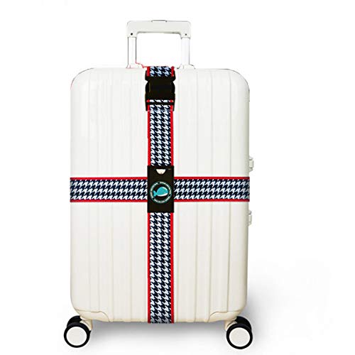 TVMALL Correas para Equipaje Correa de Maleta Cruzada Ajustable + Etiquetas para Equipaje Patrn de Moda Accesorios de Viaje Cinturn de Embalaje de Nylon para Adecuado 20