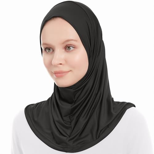 Plain Ready To Wear Amira Hijab for Women - Muslim Instant Amira Jersey Scarf – Soft Muslim One Piece Instant Hijab Headscarf